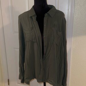 A.N.A sheer army green long sleeve